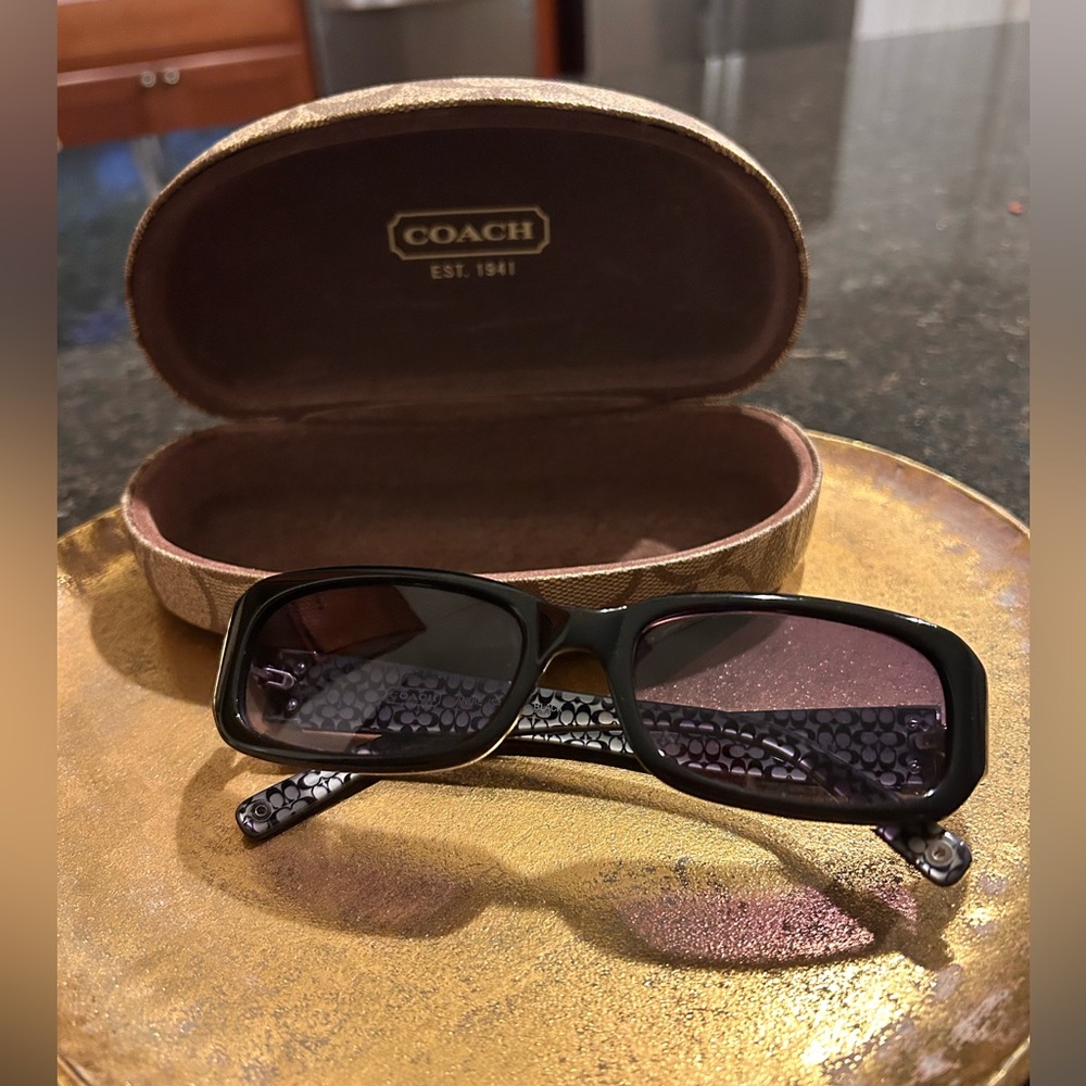 Coach Black Sunglasses with Textured Arms
